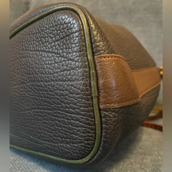Vintage Dooney & Bourke All Weather Leather Tri-Color Drawstring Bucket Bag - Picture 10 of 14